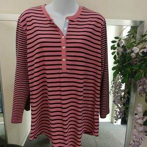 Chaps Striped Henley Top